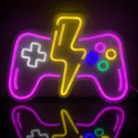 Kopper-24 NEON LED Licht, dekorative Wand-Leuchte, Controller pink gelb, ca. 38 x 27 x 2 cm