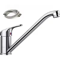 Aiorber Edelstahl Wasserhahn Küche, Einhebelmischer Waschtischarmatur, 360° schwenkbar, Spültischarmatur, mit Luftsprudler, inkl. Anschluss-Schläuche