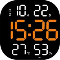 Aiorber LED Wanduhr 13 Zoll mit Countdown-Timer, inkl. Fernbedienung, lichtempfindlich, kompakt und schlank, Orange