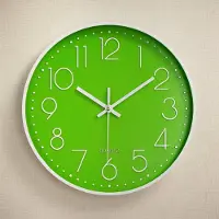 Aiorber Wanduhr, geräuscharmes Quarzwerk, 3D-Zifferblatt, groß 12", numerische Markierungen,Einfache Installation, Grün