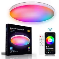 Aiorber Smart LED Deckenleuchte mit 16 Millionen Farben, dimmbar, Sprachsteuerung, App Steuerung, Musik Sync, WLAN Lampe, Weiß