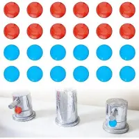 OEM 24 Stück Hot and Cold Water Stickers Epoxy-Harz Rote und Blauen 10mm Durchmesser Küchen- und Badezimmer Wasserhahn-Sticker