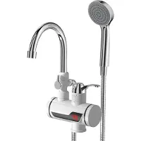 Aiorber Badezimmerwasserhahn mit Dusche, 3-Sekunden-Schnellerhitzung, Wasserelektro-Trennung, intelligente Digitalanzeige , heiß und kalt
