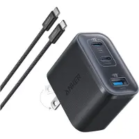 Anker Nano 70W Netzladegerät 2x USB-C 1x USB Schwarz