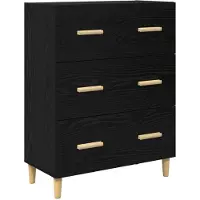 vidaXL Sideboard Schwarz Eichen-Optik 69,5 x 34 x 90 cm Holzwerkstoff