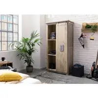 MASSIVMOEBEL24.DE Schrank Mango 100x50x190 whitewash lackiert RAILWAY #315