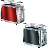 Russell Hobbs Toaster Luna grau 2 extra breite Toastschlitze Toasterschale