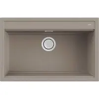 Elleci Best 130, Aufsatzwanne, Rechteckig, Granitek, Graubraun, 1 Becken, 726 x 365 mm