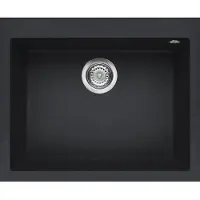 Elleci Quadra 110 G59, Aufsatzwanne, Rechteckig, Granitek, Anthrazit, 1 Becken, 540 x 400 mm