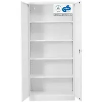 Proregal Stahlschrank BEE mit 5 lackierten Fachböden | HxBxT 195x92x60cm | Weiß-Weiß | Werkstattschrank Werkzeugschrank Aktenschrank Universalschrank