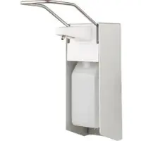 Böttcher-AG Seifenspender Premium Line, großer Armhebel, zur einfachen Wandmontage, Aluminium, silber/weiß, 500ml