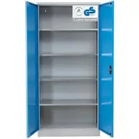 Proregal Stahlschrank BEE mit 8 verzinkten Fachböden | HxBxT 195x120x60cm | Grau-Hellblau | Werkstattschrank Werkzeugschrank Aktenschrank