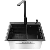 OEM Edelstahlspüle, geräumige Einzelbecken, benutzerfreundliches Design, Mit Wasserhahn