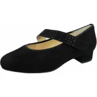 Hassia Pumps aus Veloursleder, EUR 37, breitere Weite, Blockabsatz, Klettverschluss, 2 cm Absatz