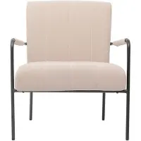 SVITA Kyle Loungesessel mit Armlehnen Relaxsessel Loungestuhl Stoffbezug Beige