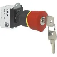 Baco L22GR01B Nødstopknap Frontring plastic, Sort, med statusindikator 600 V 10 A IP69K 1 stk