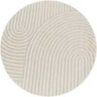 TT Home In-& Outdoorteppich Wetterfest Balkon Schlafzimmer Boho Skandi Motiv Unifarben Geometrische Optik Moderner Style Größe 160 cm Rund