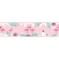 A.S. Création Bordüre "Flamingo Love" Motiv abstrakt naturalistisch glatt Tapete Kinder Borte Wohnzimmer Schlafzimmer Küche Design Kinderzimmer
