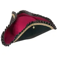 Buttinette Dreispitz "Pirat Black Berry", schwarz/weinrot