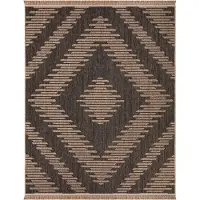 TT Home In-& Outdoor Teppich Wohnzimmer Wetterfest Terrasse Balkon Schlafzimmer Boho Stil Blattmotiv 3D Optik Fransen Größe 200x280 cm