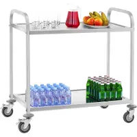 Royal Catering 2-etagiger Gastronomie-Kellnerwagen bis 160 kg Edelstahl