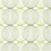 Mank Tissue Serviette Ludo in Lime-Oliv, 40 x 40 cm, 100 Stück - Kreise Retro Ornamente