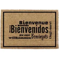 EDM Fussmatte aus Kokosfasern, Modell Willkommen Sprachen, 60 x 40 cm