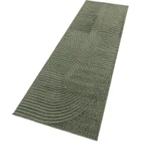 TT Home In-& Outdoorteppich Wetterfest Balkon Schlafzimmer Boho Skandi Motiv Unifarben Geometrische Optik Moderner Style Größe 80x250 cm