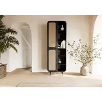 MASSIVMOEBEL24.DE Schrank Mango 70x40x200 dunkelgrau lackiert VALENCIA #215