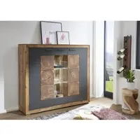 MASSIVMOEBEL24.DE Highboard Sheesham 150x40x135 gebeizt TURIN #10