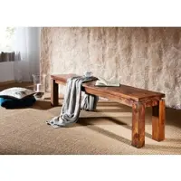MASSIVMOEBEL24.DE Bank Sheesham 160x35x45 braun lackiert METRO LIFE #161