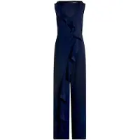 Vera Mont Jumpsuit "Jumpsuit mit Volant", Damen, Gr. 46, EURO, blau (night sky), Obermaterial: 95% Polyester PES. 5% Elasthan EL., Overalls Jumpsuit