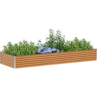 vidaXL Hochbeet Hellbraun 290 x 100 x 36 cm Verzinkter Stahl