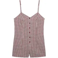 Superdry für Damen. W8012138A Gingham-Cami-Overall rot (S), Lässig, Baumwolle