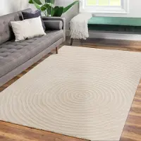 TT Home Wohnzimmer Teppich Esszimmer Kurzflor Japandi Skandinavisch Boho Bogen Soft 3D
