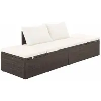Furnicato Gartenbett Braun 195x60 Cm Poly Rattan