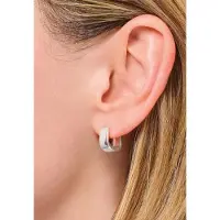 Thomas Sabo Paar Creolen "Schmuck Silber 925 Ohrringe mit eckiger Form", silber (silberfarben), Ohrringe, Damen, Silber 925 (recycelt), Paar Creolen
