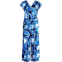 Betty & Co Jumpsuit "Jumpsuit kurzarm", Damen, Gr. 42, EURO, blau (weiß, dunkelblau), Obermaterial: 95% Polyester PES. 5% Elasthan EL., Overalls Jumpsuit