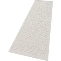 TT Home In-& Outdoor Teppich Wetterfest Balkon Küche Wohnzimmerteppich Boho Design 3D Design Skandi Modern Unifarben Größe 80x250 cm