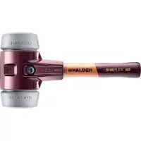HALDER Simplex Schonhammer Ø 80 mm TPE-mid Grau Kurzer Stiel mit Tempergussgehäuse