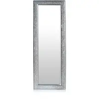 Casa Chic Glamour by - Mosaik Glitzereffekt Wandspiegel - Silber - Ganzkörper Standspiegel - 130 x 45 cm