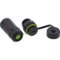 InLine 69927M, Kabelkupplung, Schwarz, Polyamid, Silikon, Staubsicher, Wasserdicht, USB-C-Kabelkupplung, kurz, IP68, 2x USB-A Buchse, geschirmt, mark