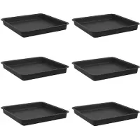 Syfax Quadratisches Blumentablett 6 pcs Schwarz 18 x 18 x 2 cm
