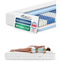 AM Qualitätsmatratzen | ergonomische 7-Zonen Taschenfederkernmatratze | 180x190 cm | H4 | 180/190 | Federkernmatratze | Härtegrad H4 | 7 Zonen | 20 cm Höhe