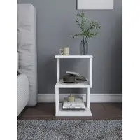 Hannah Home Nachttisch "Carter" in Weiß - (B)29,6 x (H)49,4 x (T)29,6 cm - onesize