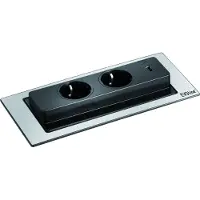 Evoline Backflip, Edelstahl 2-Fach Steckdose 417515