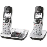 Panasonic KX-TGE522, DECT-Telefon, Kabelloses Mobilteil, Freisprecheinrichtung, 150 Eintragungen, Anrufer-Identifikation, Silber