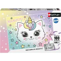 Nathan Puzzle Regenbogen Kätzchen - 100 Teile - Lernspielzeug aus Karton