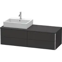 Duravit XSquare Konsolenwaschtischunterbau wandhängend, 4 Schubkästen, Becken links, 1400x400x548mm, XS4913L8080