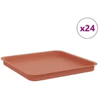 vidaXL Quadratisches Blumentablett 24 pcs Ziegelrot 36 x 36 x 2,5 cm